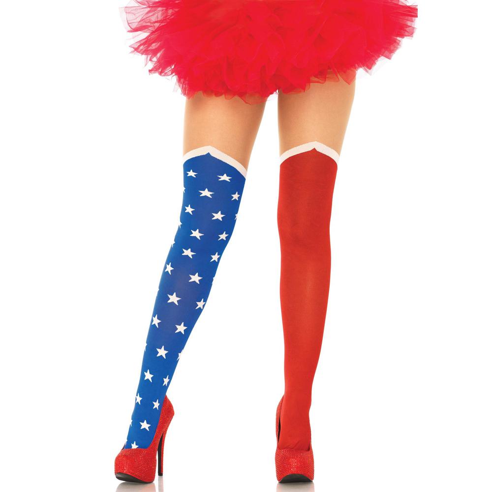 Leg Avenue - Hero Strumpfhose - Blau/Rot